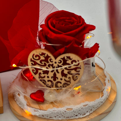 Rose Éternelle & Pendentif Fauve